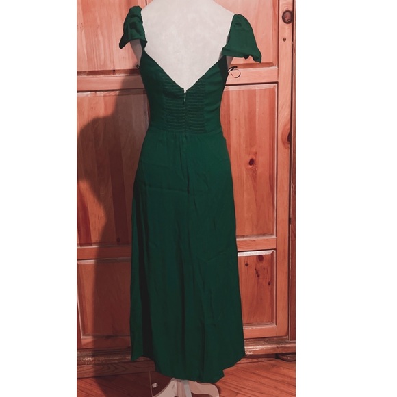 NWT Reformation Baxley Emerald Heart Shaped Neck Green  Fitted Dress Sz 4 US - Picture 5 of 9